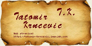Tatomir Krnčević vizit kartica